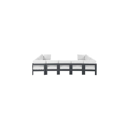 Nizuc White Water Resistant Fabric Outdoor Patio Modular Sectional