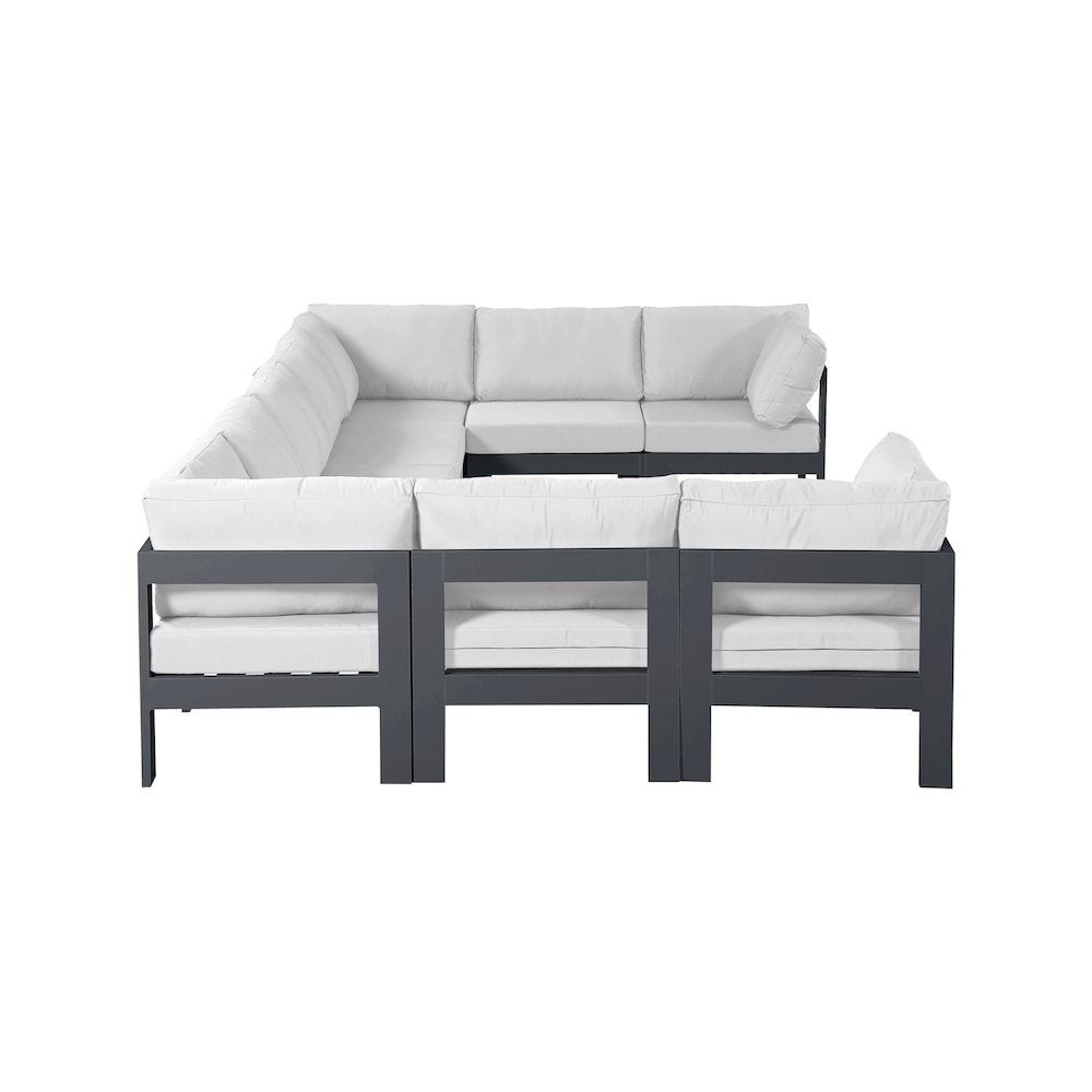 Nizuc White Water Resistant Fabric Outdoor Patio Modular Sectional