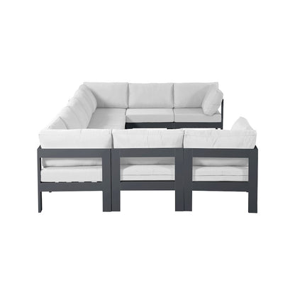 Nizuc White Water Resistant Fabric Outdoor Patio Modular Sectional