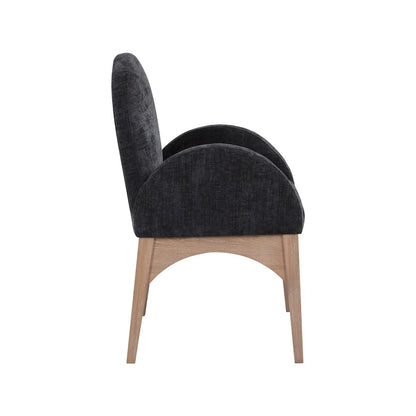 Waldorf Black Chenille Fabric Dining Chair