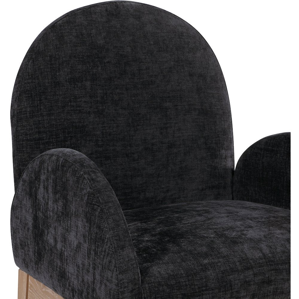 Waldorf Black Chenille Fabric Dining Chair