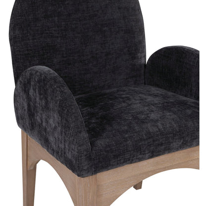 Waldorf Black Chenille Fabric Dining Chair