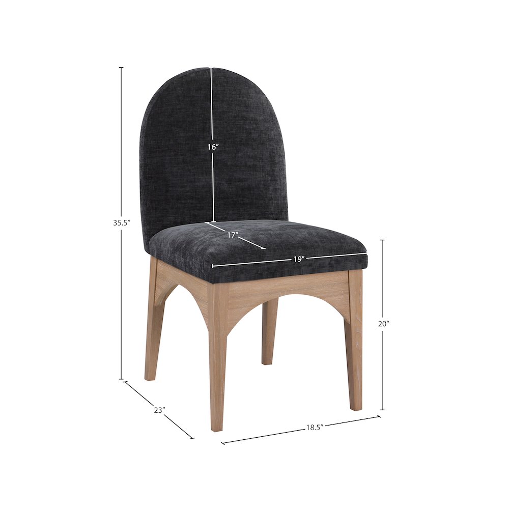 Waldorf Black Chenille Fabric Dining Chair
