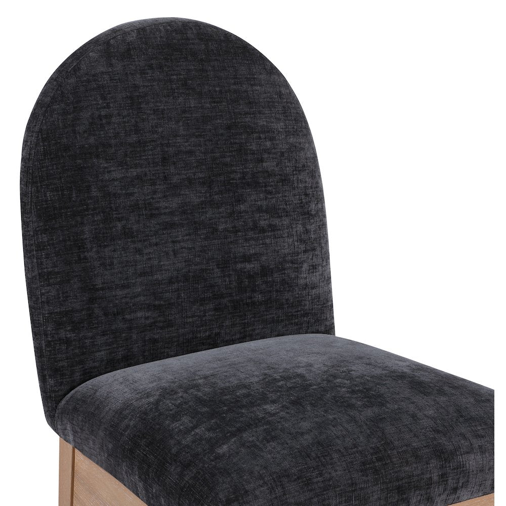 Waldorf Black Chenille Fabric Dining Chair
