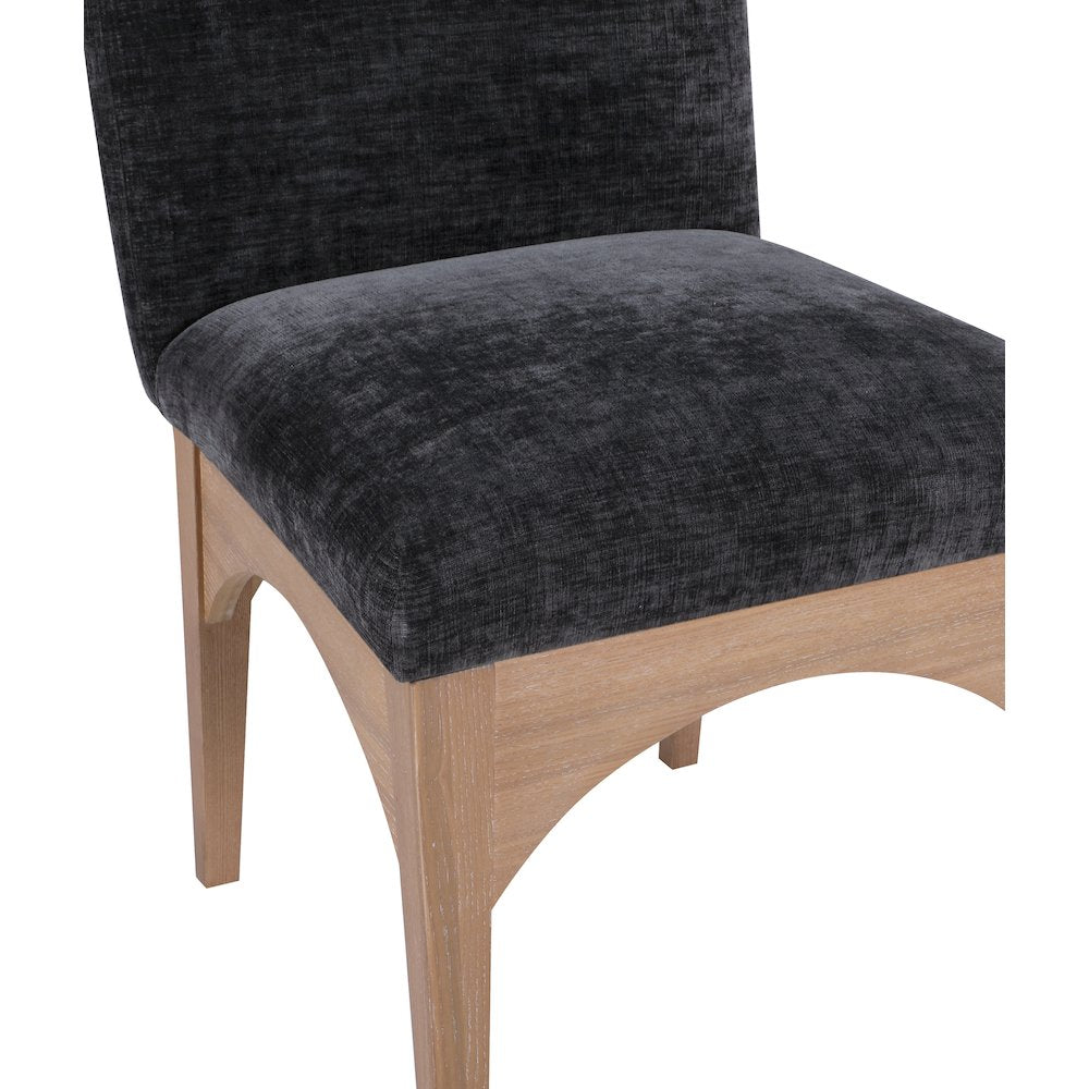 Waldorf Black Chenille Fabric Dining Chair