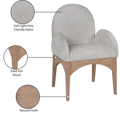 Waldorf Grey Chenille Fabric Dining Chair