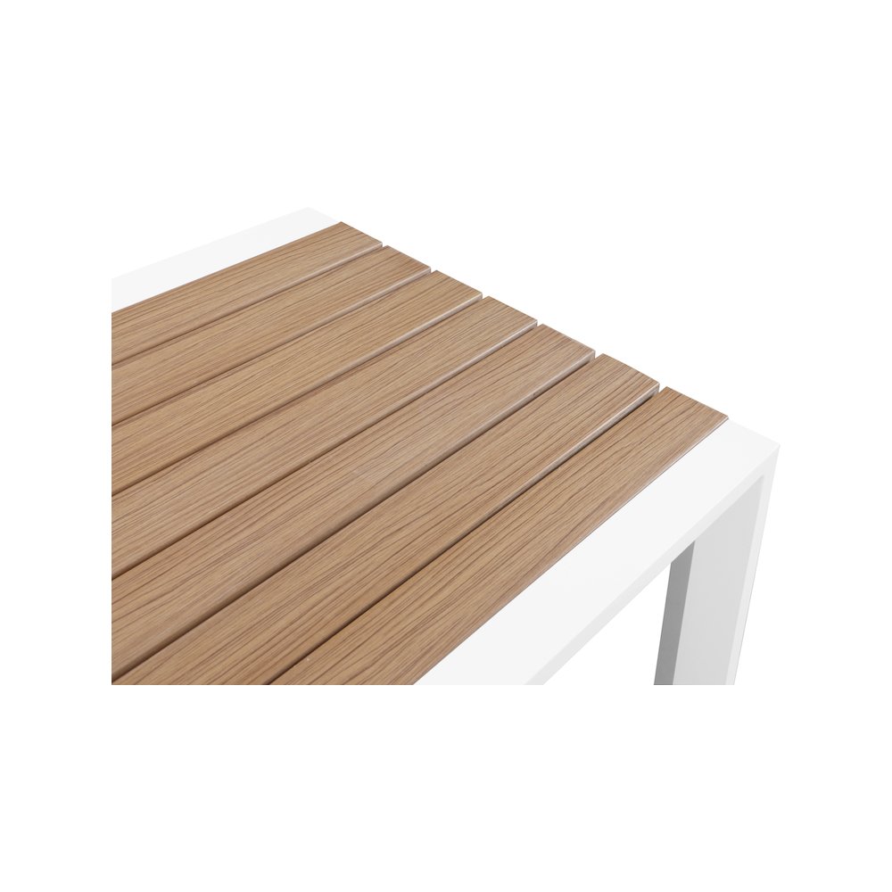 Nizuc Brown Wood Look Accent Paneling Outdoor Patio Aluminum Square Bar Table
