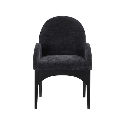 Waldorf Black Chenille Fabric Dining Chair