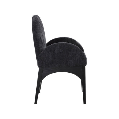 Waldorf Black Chenille Fabric Dining Chair