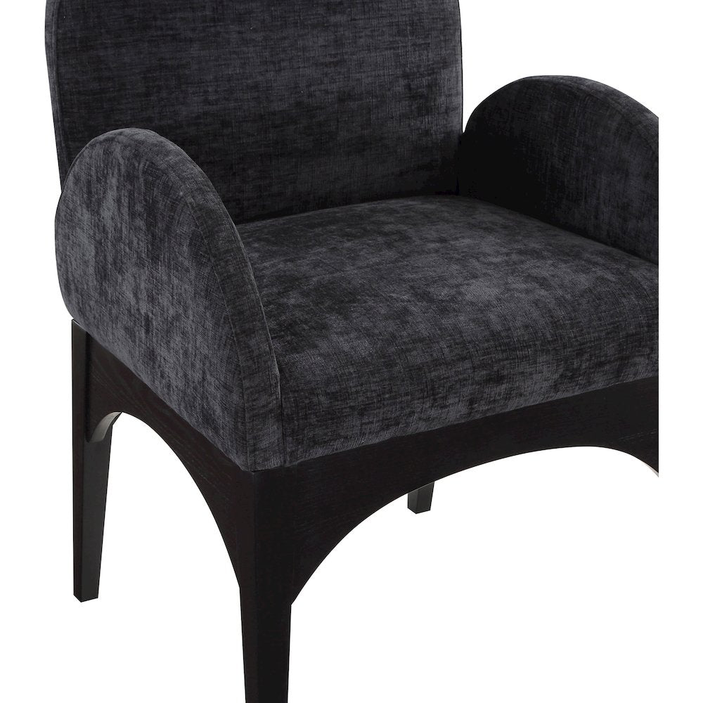 Waldorf Black Chenille Fabric Dining Chair