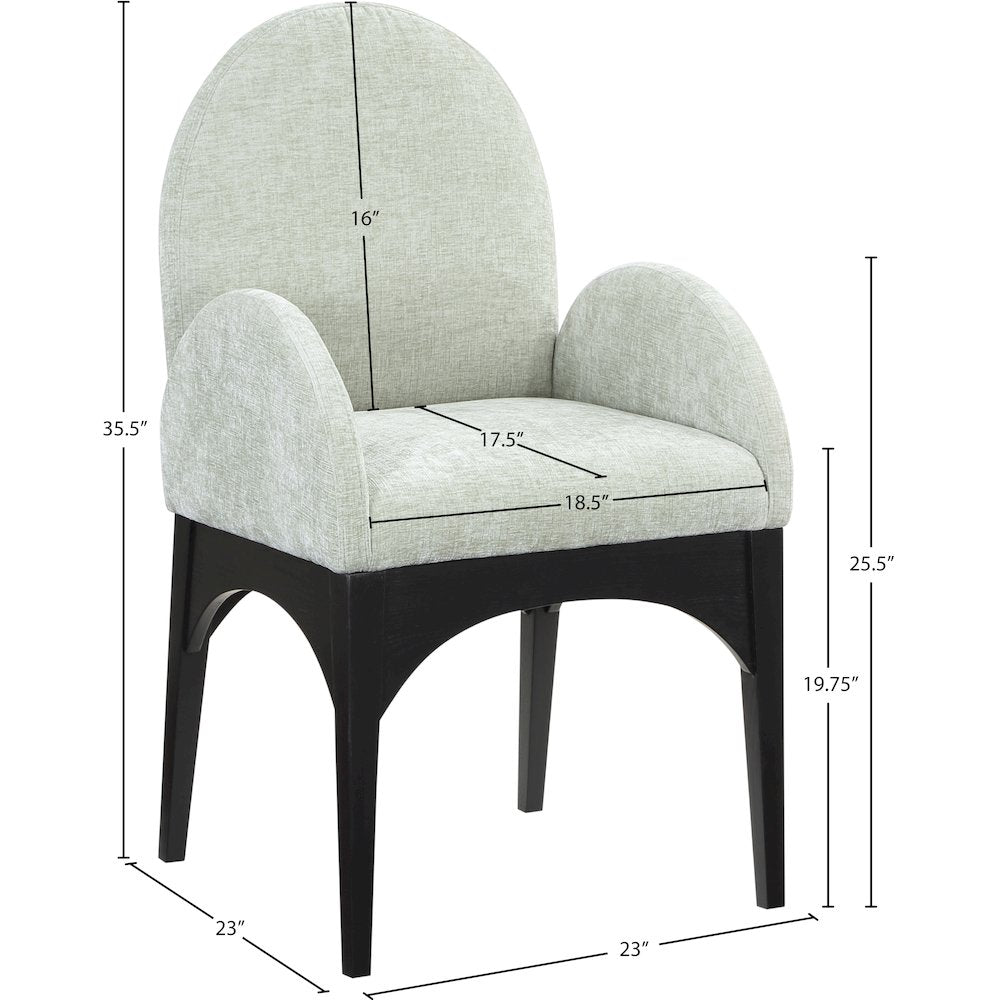 Waldorf Mint Chenille Fabric Dining Chair