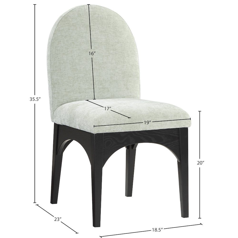 Waldorf Mint Chenille Fabric Dining Chair