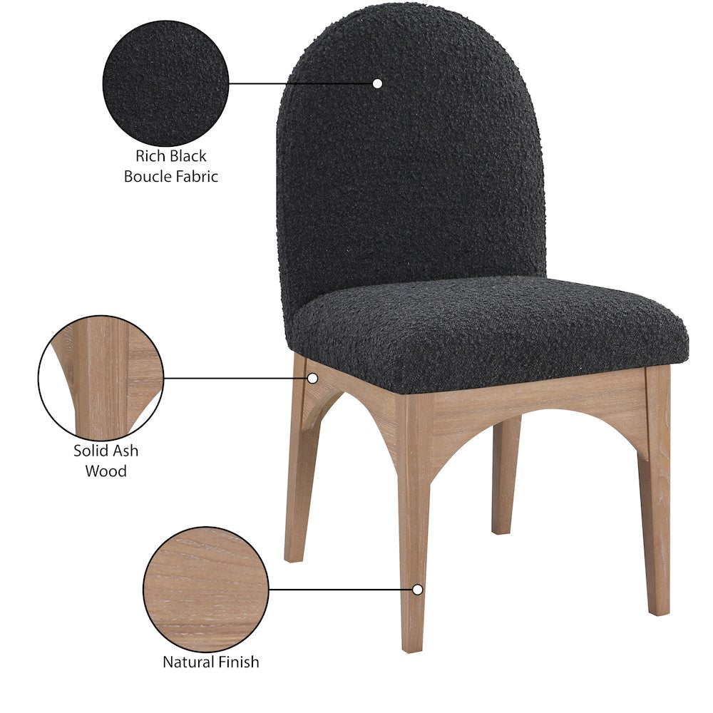 Waldorf Black Boucle Fabric Dining Chair