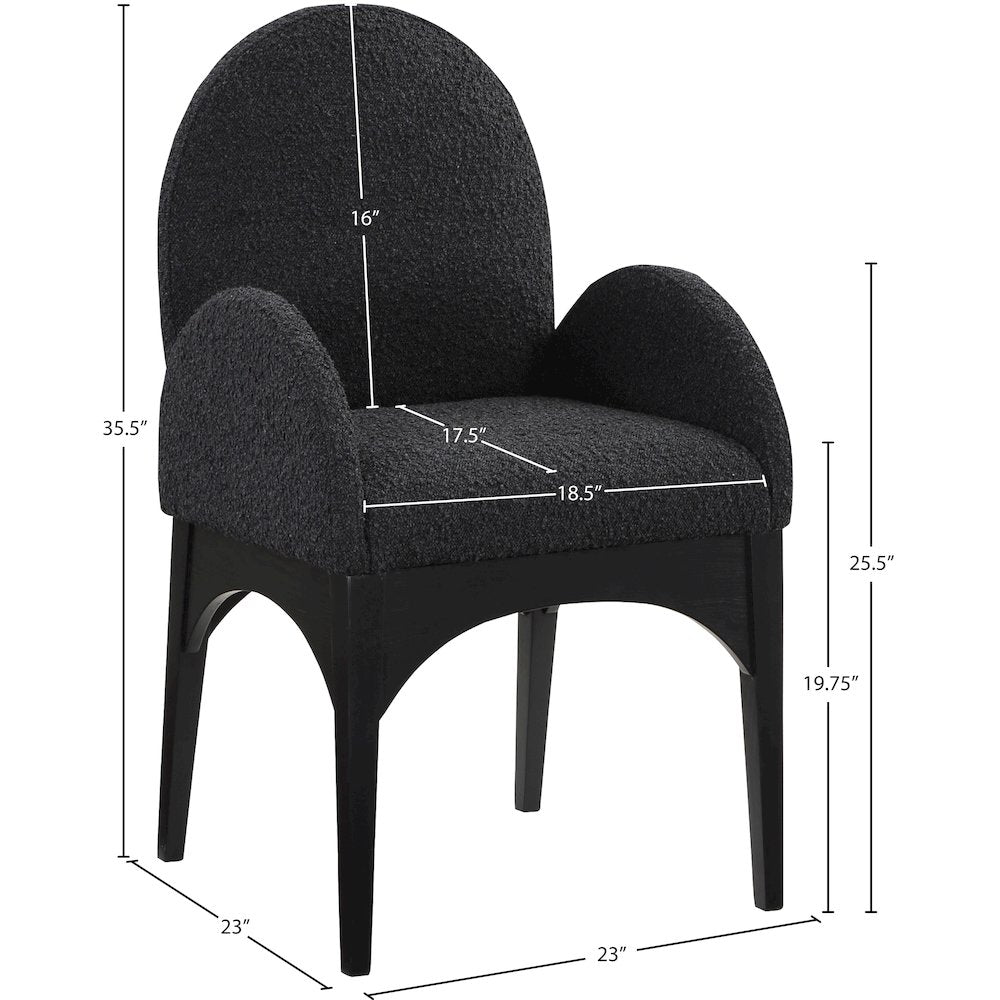 Waldorf Black Boucle Fabric Dining Chair