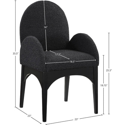Waldorf Black Boucle Fabric Dining Chair