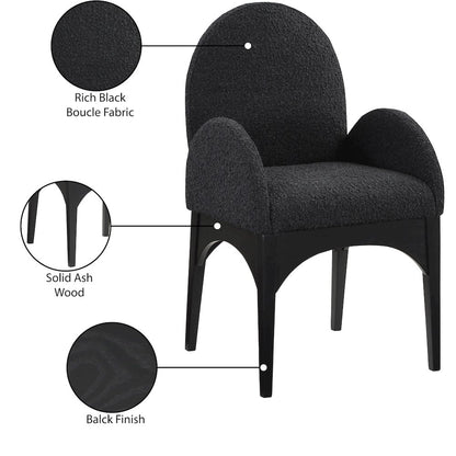 Waldorf Black Boucle Fabric Dining Chair