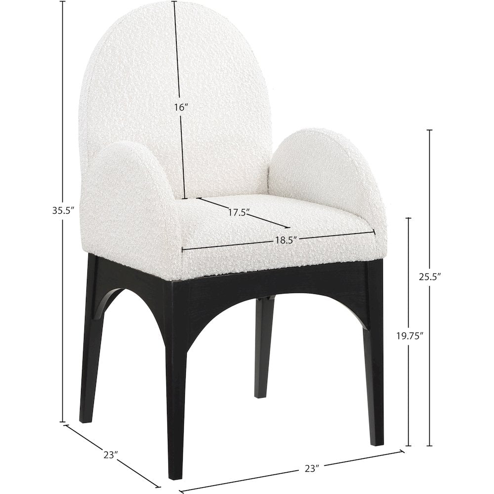 Waldorf Cream Boucle Fabric Dining Chair