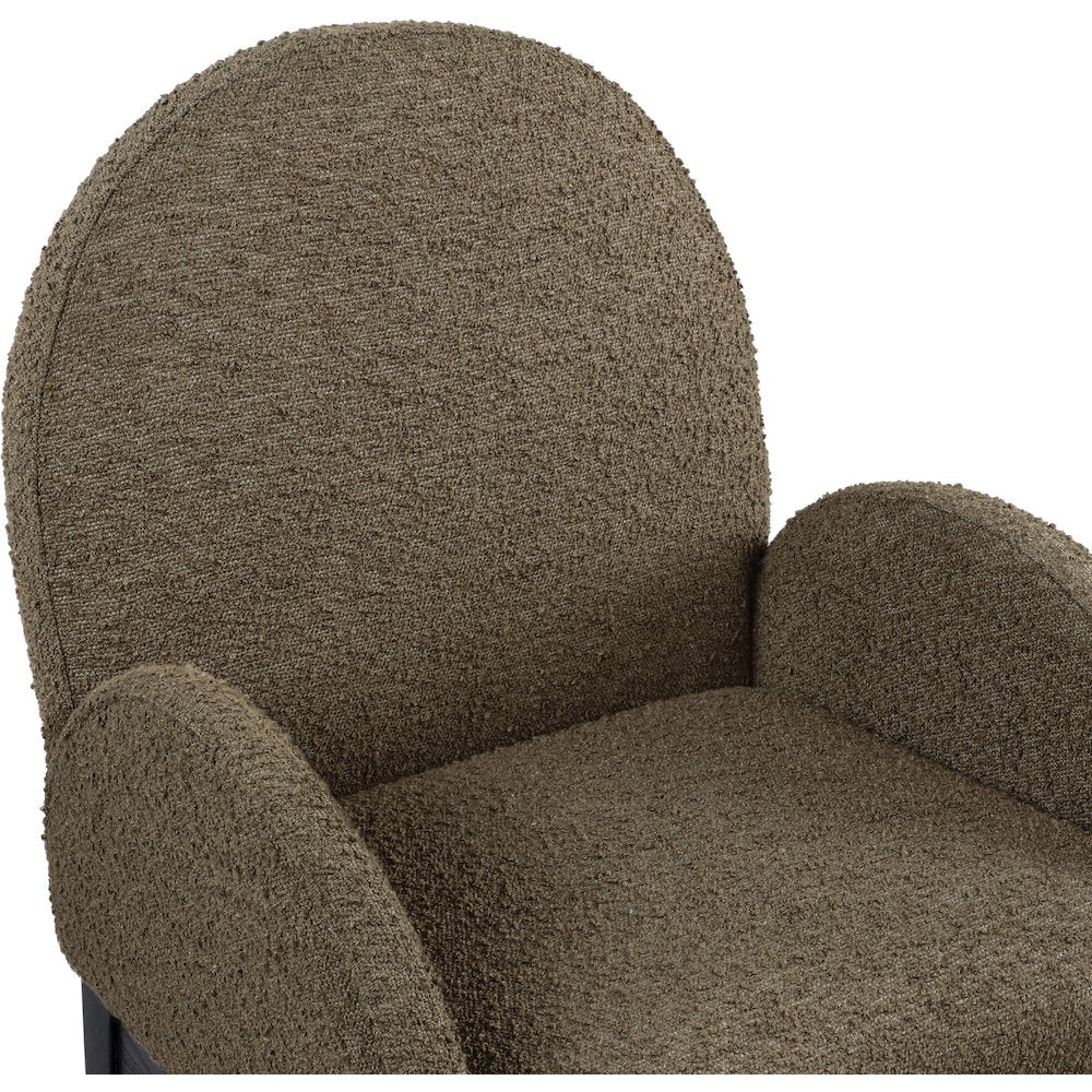 Waldorf Olive Boucle Fabric Dining Chair
