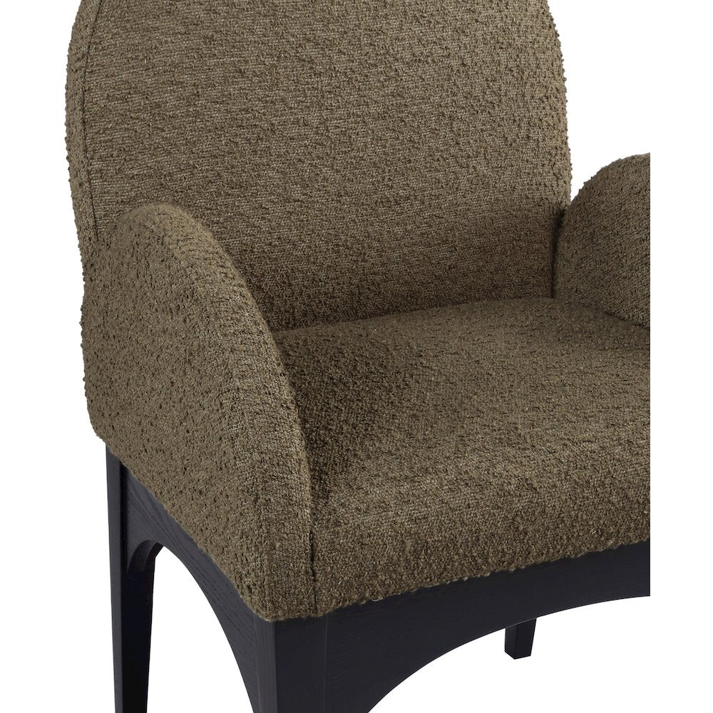 Waldorf Olive Boucle Fabric Dining Chair