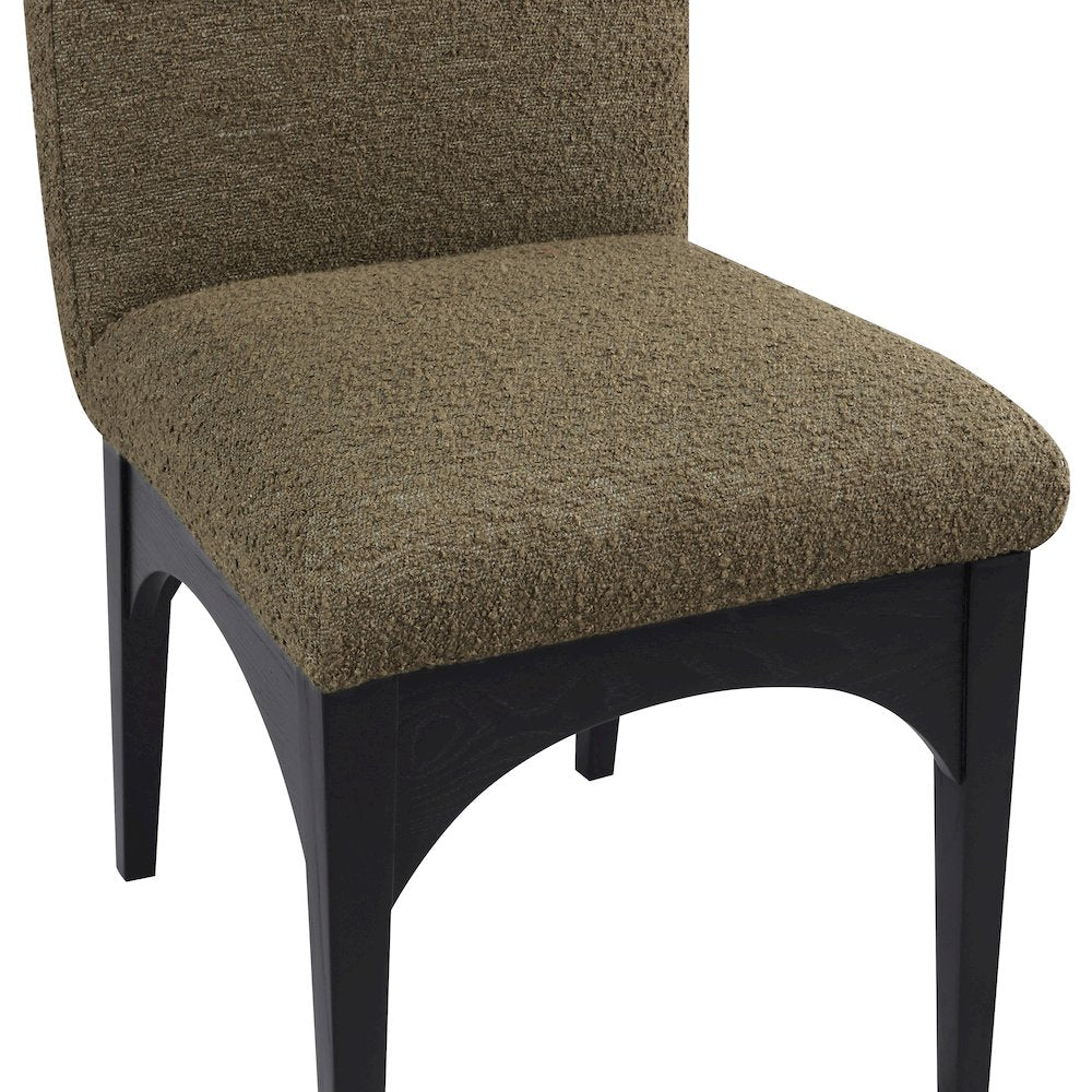 Waldorf Olive Boucle Fabric Dining Chair