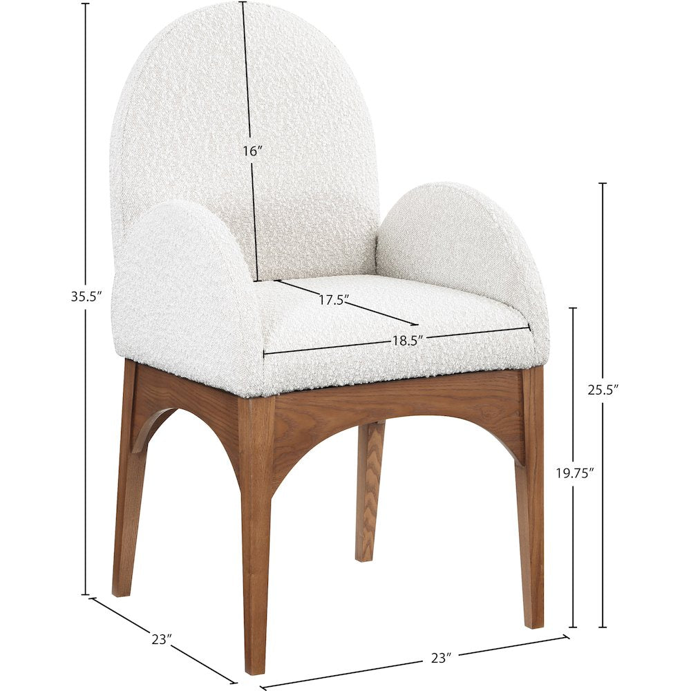 Waldorf Cream Boucle Fabric Dining Chair