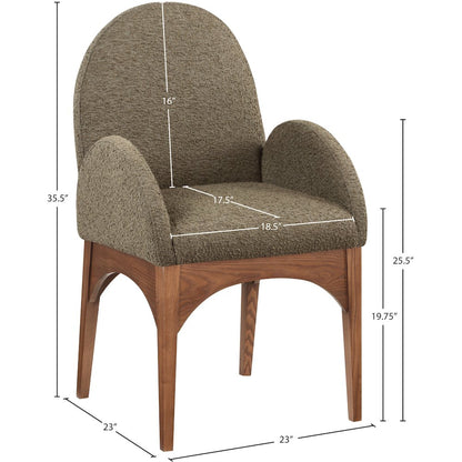Waldorf Olive Boucle Fabric Dining Chair