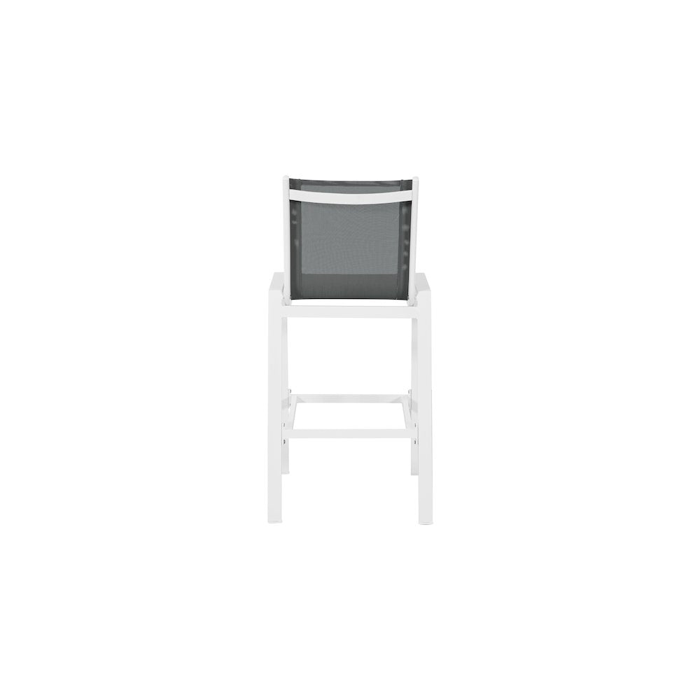 Nizuc Grey Mesh Water Resistant Fabric Outdoor Patio Barstool, Set of 2