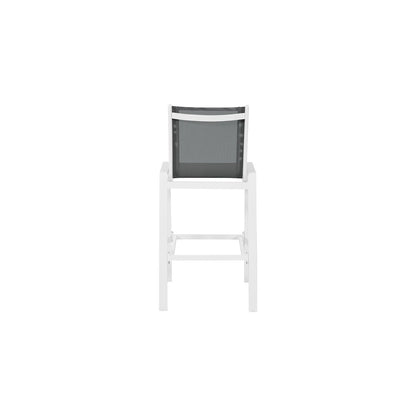 Nizuc Grey Mesh Water Resistant Fabric Outdoor Patio Barstool, Set of 2