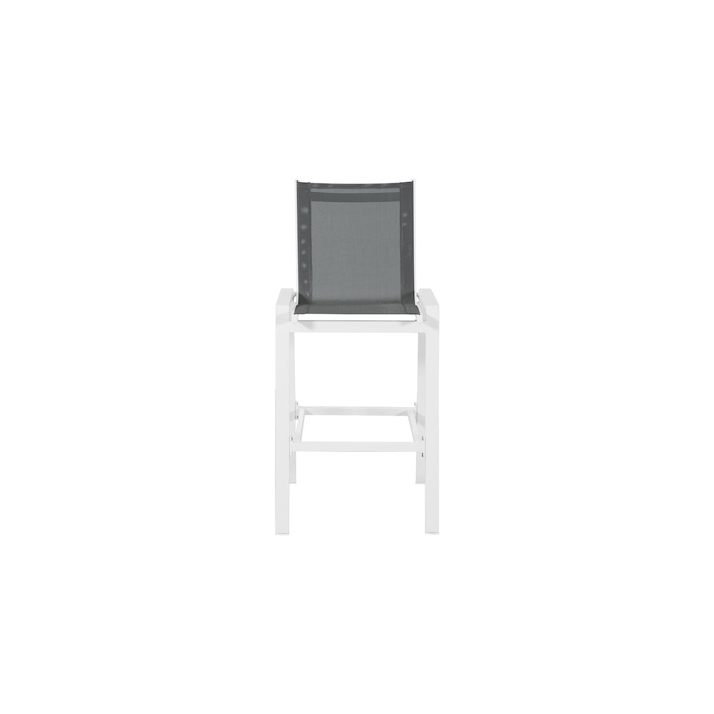 Nizuc Grey Mesh Water Resistant Fabric Outdoor Patio Barstool, Set of 2