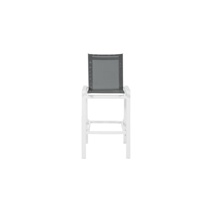 Nizuc Grey Mesh Water Resistant Fabric Outdoor Patio Barstool, Set of 2
