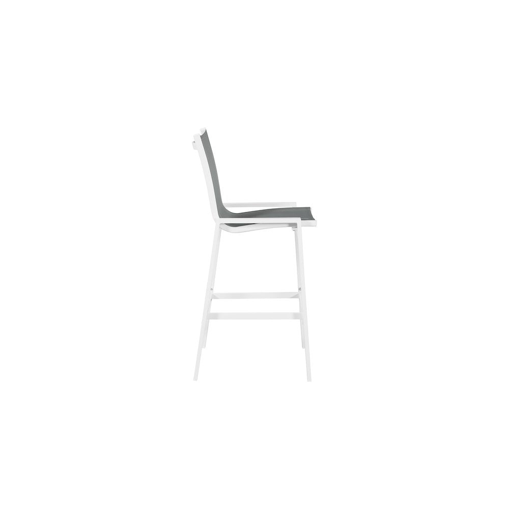 Nizuc Grey Mesh Water Resistant Fabric Outdoor Patio Barstool, Set of 2