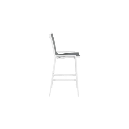 Nizuc Grey Mesh Water Resistant Fabric Outdoor Patio Barstool, Set of 2