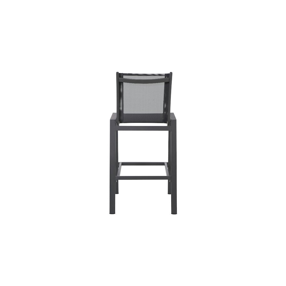 Nizuc Black Mesh Water Resistant Fabric Outdoor Patio Barstool, Set of 2