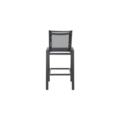 Nizuc Black Mesh Water Resistant Fabric Outdoor Patio Barstool, Set of 2