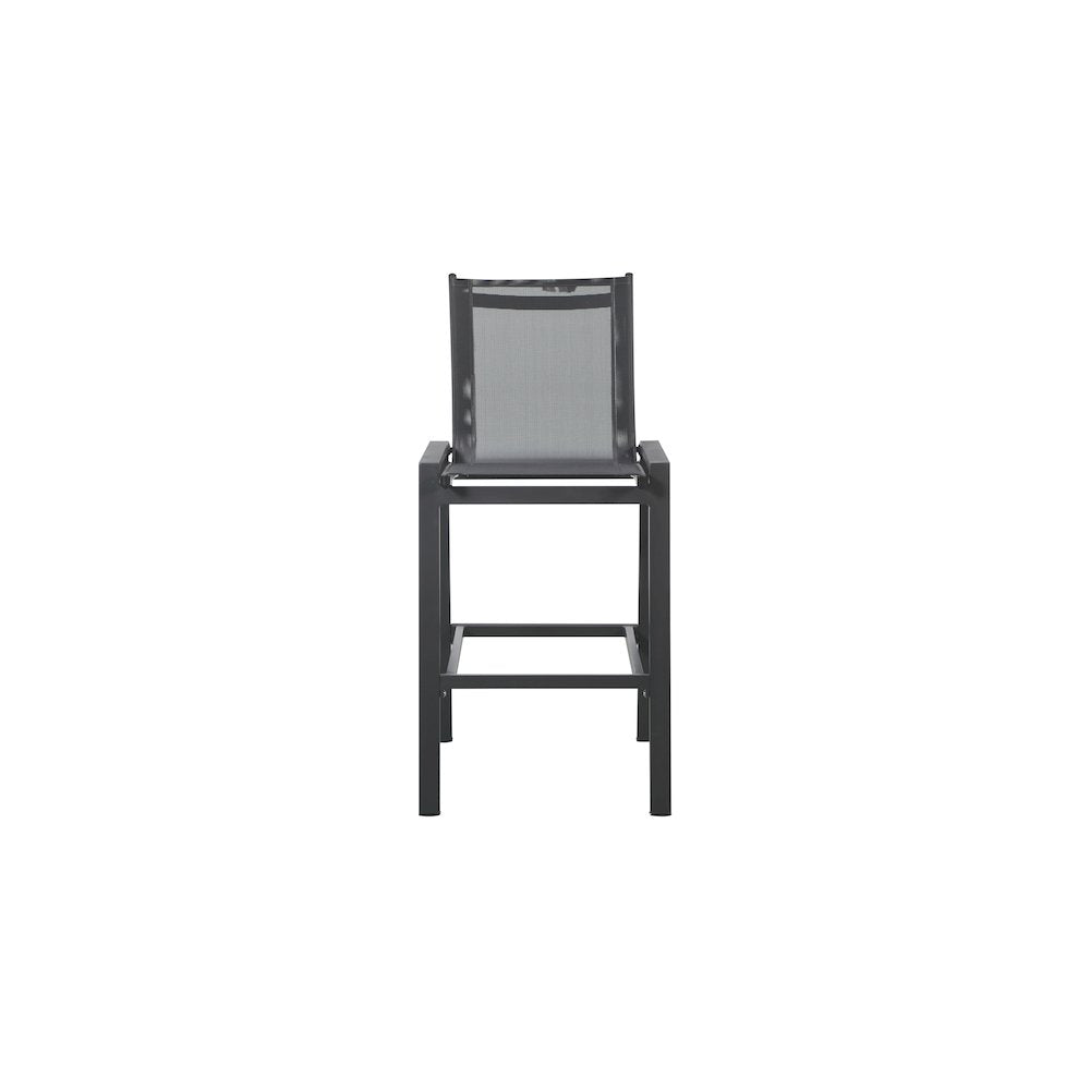 Nizuc Black Mesh Water Resistant Fabric Outdoor Patio Barstool, Set of 2