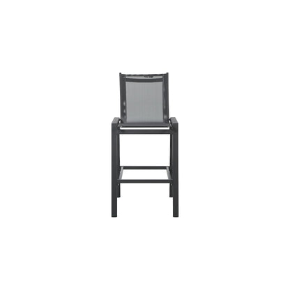 Nizuc Black Mesh Water Resistant Fabric Outdoor Patio Barstool, Set of 2