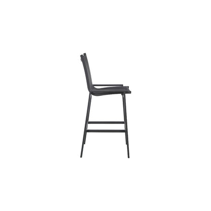 Nizuc Black Mesh Water Resistant Fabric Outdoor Patio Barstool, Set of 2