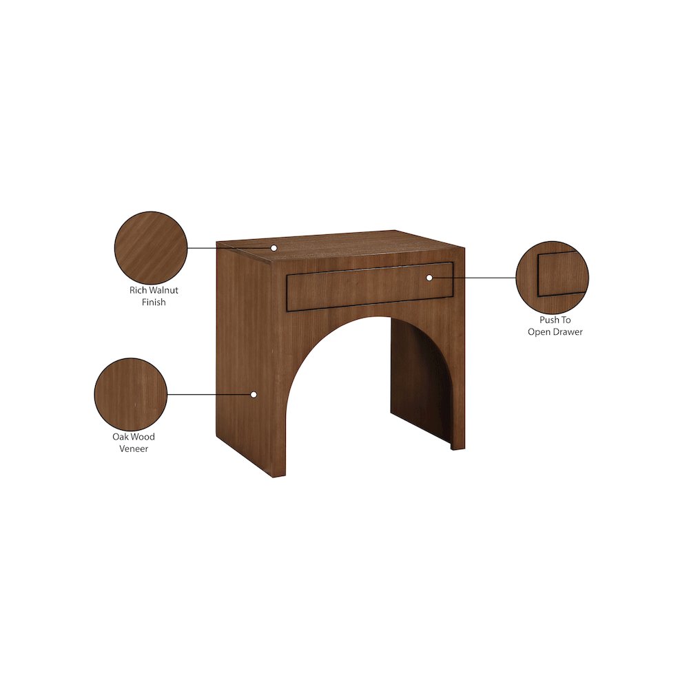 August Walnut Night Stand