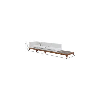 Rio Off White Water Resistant Fabric Outdoor Patio Modular Sofa