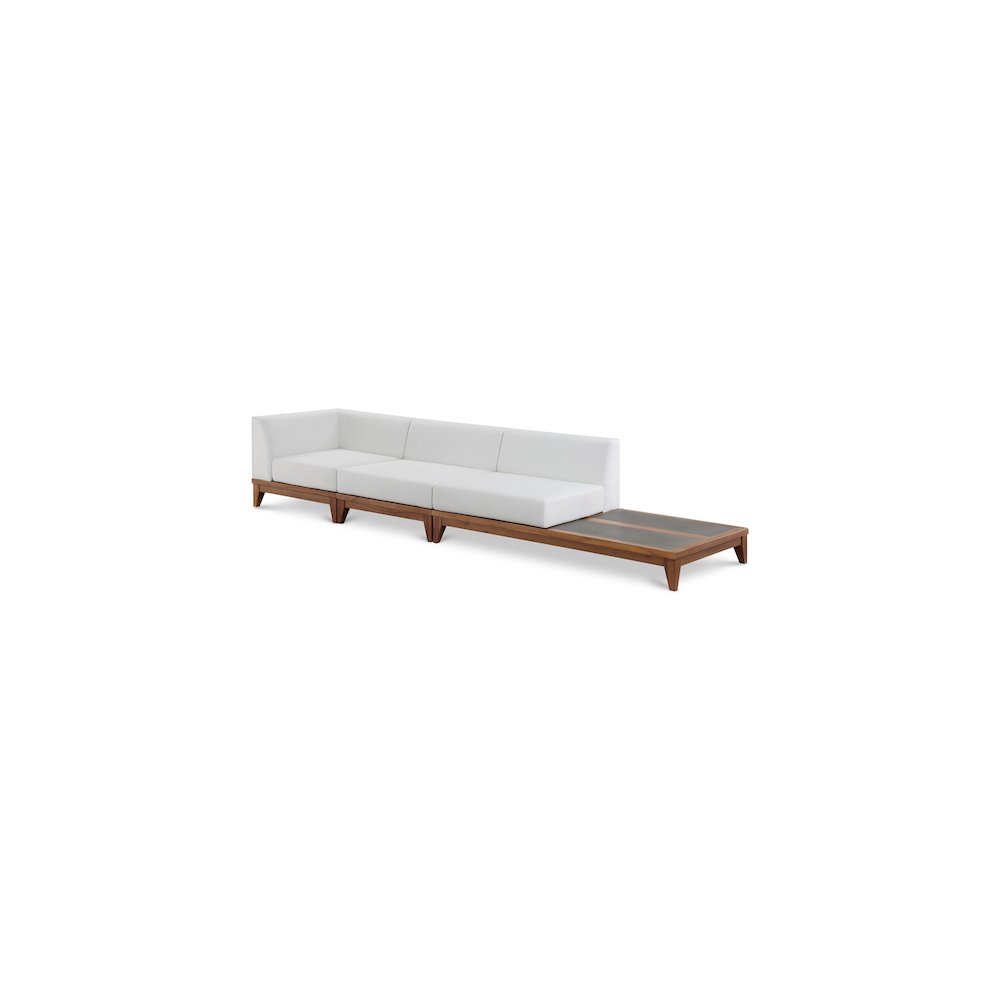 Rio Off White Water Resistant Fabric Outdoor Patio Modular Sofa