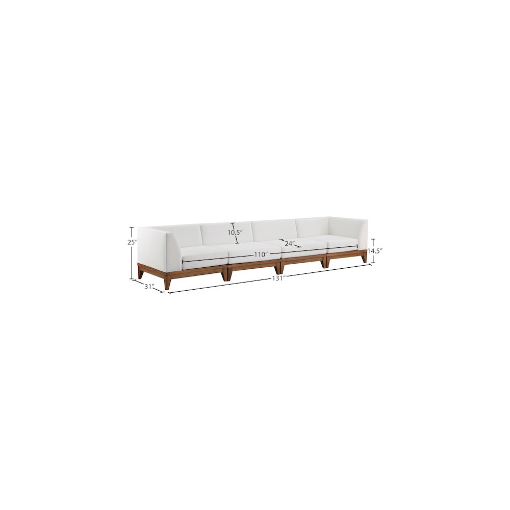 Rio Off White Water Resistant Fabric Outdoor Patio Modular Sofa