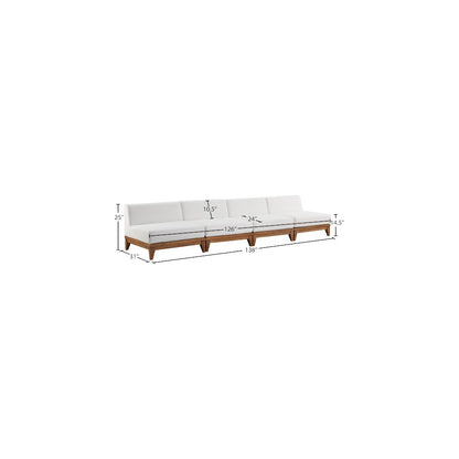 Rio Off White Water Resistant Fabric Outdoor Patio Modular Sofa