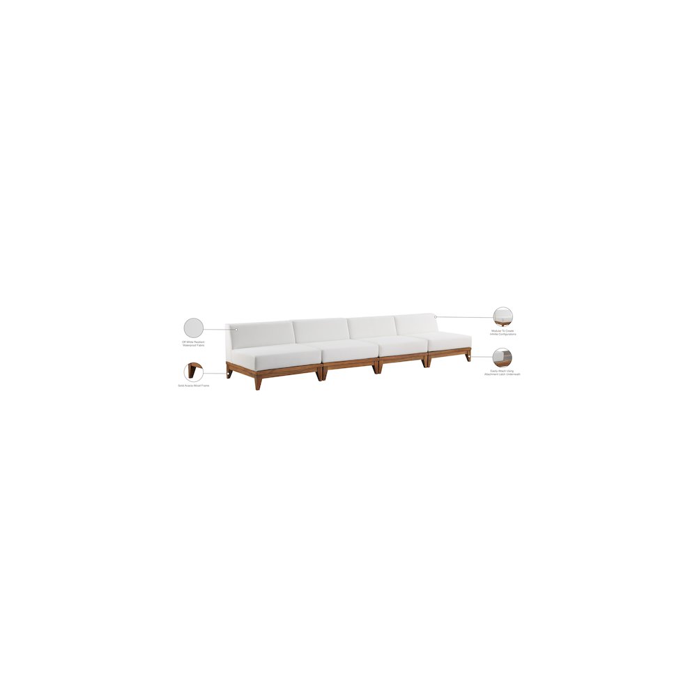 Rio Off White Water Resistant Fabric Outdoor Patio Modular Sofa