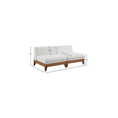 Rio Off White Water Resistant Fabric Outdoor Patio Modular Sofa
