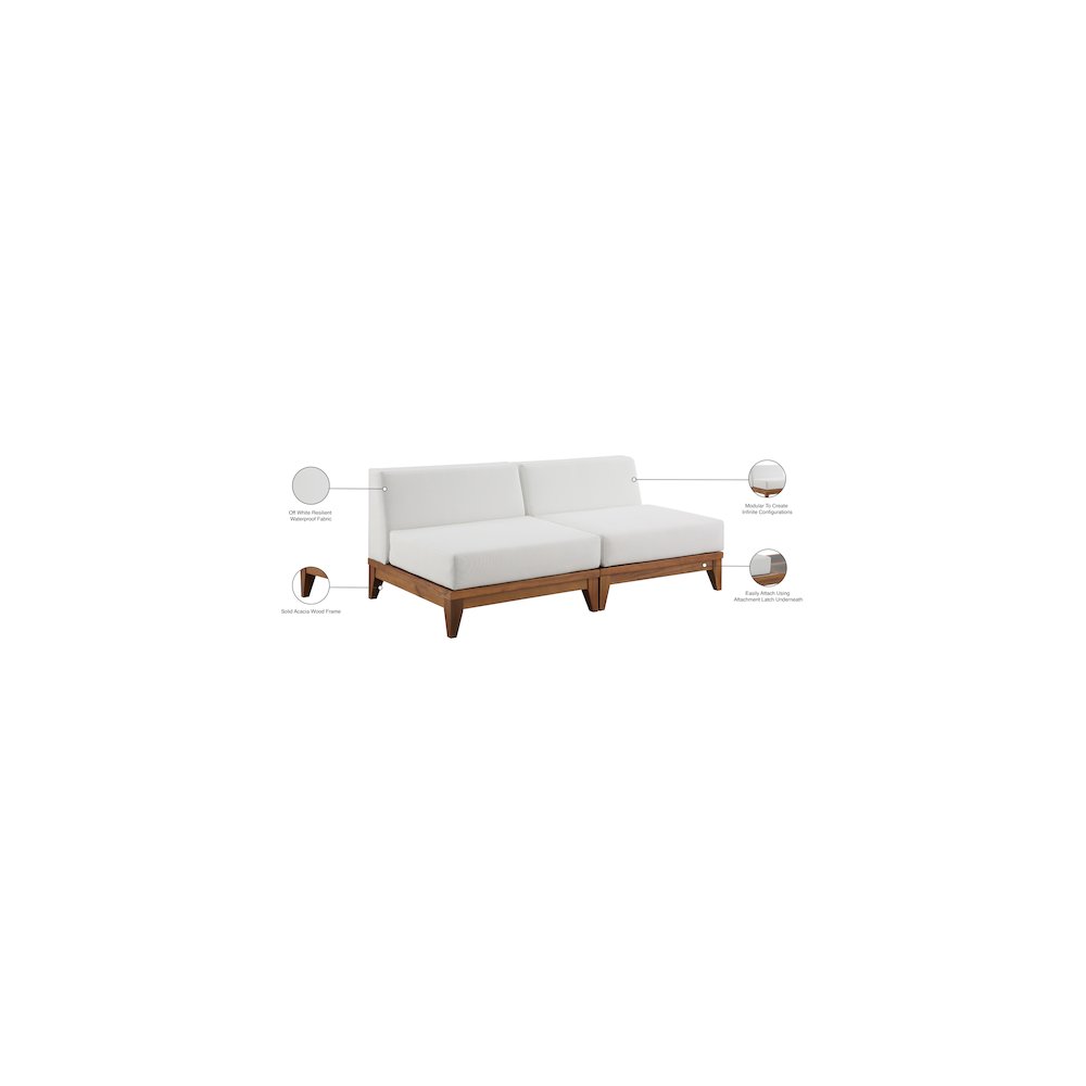 Rio Off White Water Resistant Fabric Outdoor Patio Modular Sofa