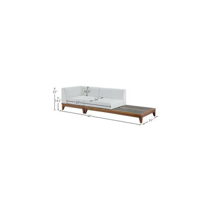 Rio Off White Water Resistant Fabric Outdoor Patio Modular Sofa