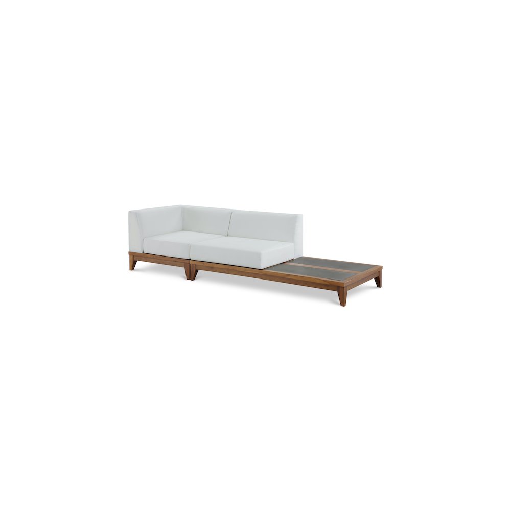 Rio Off White Water Resistant Fabric Outdoor Patio Modular Sofa