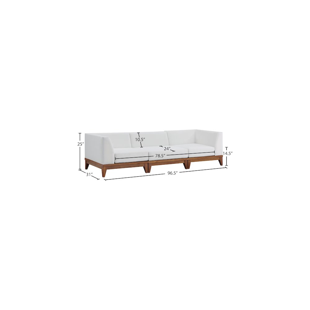 Rio Off White Water Resistant Fabric Outdoor Patio Modular Sofa