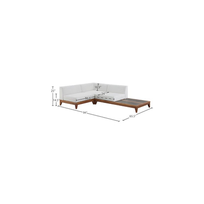 Rio Off White Water Resistant Fabric Outdoor Patio Modular Sectional