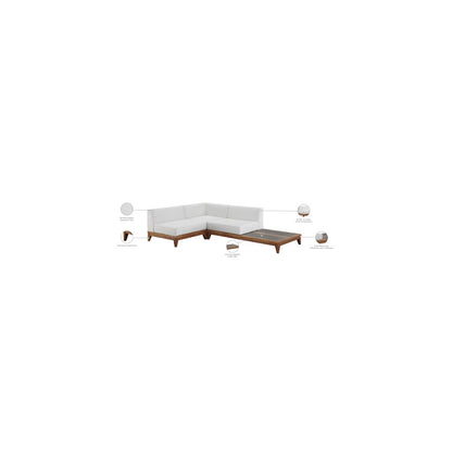 Rio Off White Water Resistant Fabric Outdoor Patio Modular Sectional